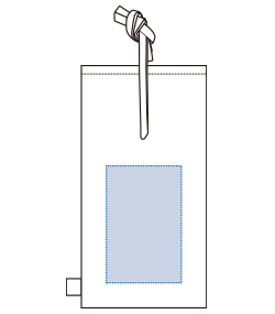 オーガニックコットンラッピング巾着（S）（TR-1153）背面プリント範囲
