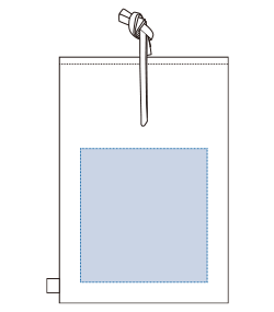 オーガニックコットンラッピング巾着（M）（TR-1154）背面プリント範囲