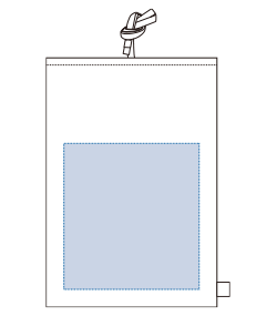 オーガニックコットンラッピング巾着（M）（TR-1154）前面プリント範囲