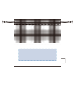 オーガニックコットンネット巾着（M）（TR-1166）前面プリント範囲