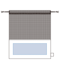 オーガニックコットンネット巾着（L）（TR-1167）前面プリント範囲