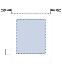 オーガニックコットンガゼット巾着（S）（TR-1168）背面プリント範囲