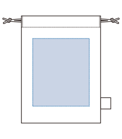 オーガニックコットンガゼット巾着（S）（TR-1168）前面プリント範囲