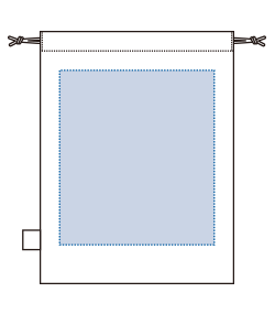 オーガニックコットンガゼット巾着（M）（TR-1169）背面プリント範囲