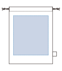 オーガニックコットンガゼット巾着（M）（TR-1169）前面プリント範囲