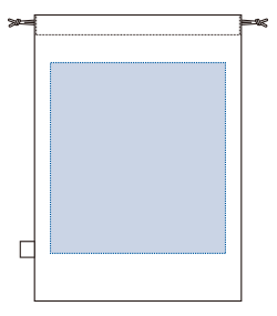 オーガニックコットンガゼット巾着（L）（TR-1170）背面プリント範囲