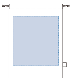 オーガニックコットンガゼット巾着（L）（TR-1170）前面プリント範囲