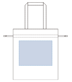 オーガニックコットンガゼット巾着トート（TR-1172）背面プリント範囲