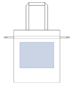 オーガニックコットンガゼット巾着トート（TR-1172）前面プリント範囲