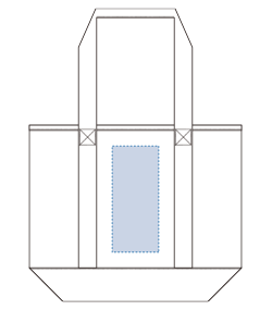 オーガニックコットンキャンバスライントート（TR-1174）背面プリント範囲