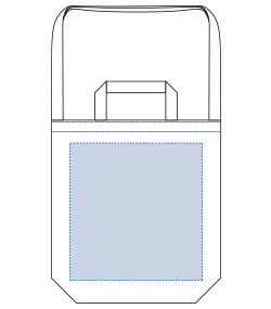 オーガニックコットンキャンバスWスタイルバッグ（TR-1175）前面プリント範囲