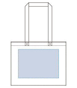 オーガニックコットンキャンバスボックストート（TR-1176）前面プリント範囲