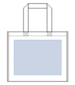 再生不織布スクエアトート（TR-1186）背面プリント範囲