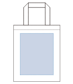 再生不織布A4フラットトート（TR-1188）背面プリント範囲