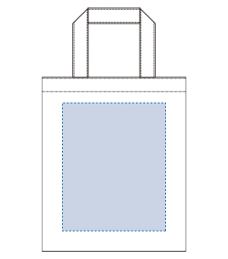 再生不織布A4フラットトート（TR-1188）前面プリント範囲