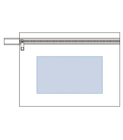 シャンブリックキャンバスフラットポーチ（M）（TR-1195）前面プリント範囲