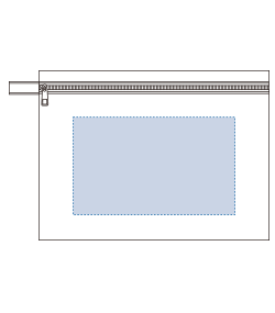 シャンブリックキャンバスフラットポーチ（L）（TR-1196）前面プリント範囲