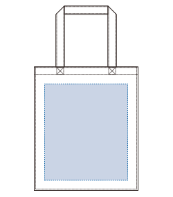 再生PETユーティリティバッグ（L）（TR-1204）背面プリント範囲