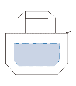 オーガニックコットンバイカラー保冷トート（S）（TR-1212）背面プリント範囲