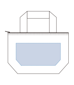 オーガニックコットンバイカラー保冷トート（S）（TR-1212）前面プリント範囲