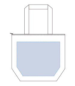 オーガニックコットンバイカラー保冷トート（M）（TR-1213）前面プリント範囲