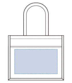 ジュート＆キャンバスポケットトート（L）（TR-1216）前面プリント範囲