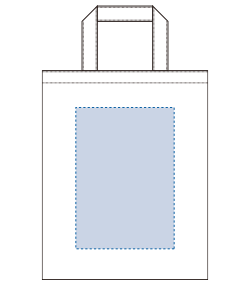 シャンブリックA4フラットトート（TR-1227）前面プリント範囲