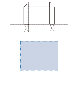 シャンブリックガゼットマチ付きバッグ（TR-1228）背面プリント範囲