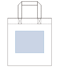 シャンブリックガゼットマチ付きバッグ（TR-1228）前面プリント範囲