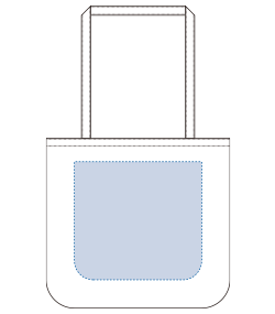 シャンブリックラウンドボトムバッグ（TR-1229）前面プリント範囲