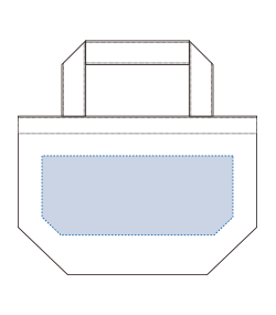 デニムライクトート（S）-プリント必須商品（TR-1233）背面プリント範囲