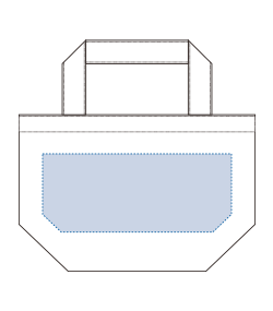 デニムライクトート（S）-プリント必須商品（TR-1233）前面プリント範囲