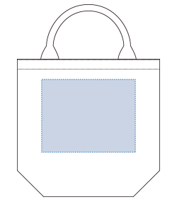 デニムライクパイプハンドルトート（M）-プリント必須商品（TR-1236）前面プリント範囲