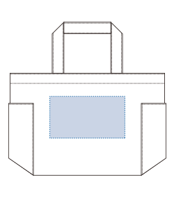 デニムライクマルチトート（S）-プリント必須商品（TR-1238）前面プリント範囲