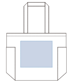 デニムライクマルチトート（M）-プリント必須商品（TR-1239）前面プリント範囲