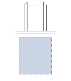 デニムライクフラットトート-プリント必須商品（TR-1242）背面プリント範囲