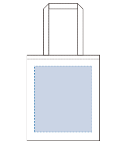 デニムライクフラットトート-プリント必須商品（TR-1242）前面プリント範囲