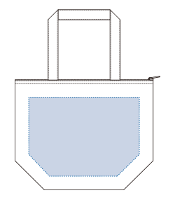 デニムライク保冷トート（M）-プリント必須商品（TR-1245）背面プリント範囲