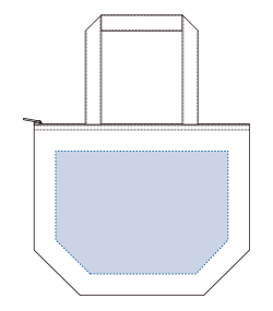 デニムライク保冷トート（M）-プリント必須商品（TR-1245）前面プリント範囲