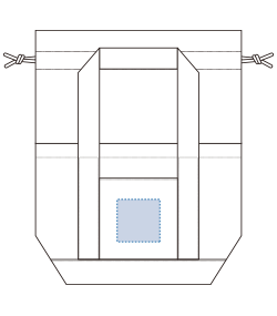 シャンブリック保冷巾着ライントート（TR-1247）前面プリント範囲