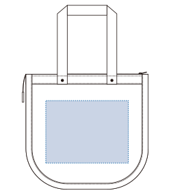 シャンブリックスクエア保冷トート（M）（TR-1249）背面プリント範囲