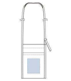 シャンブリック保冷ボトルホルダーサコッシュ（TR-1250）前面プリント範囲
