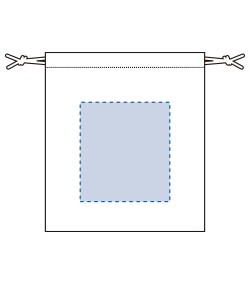 デニムライク巾着(S)-プリント必須商品（TR-1256）前面プリント範囲