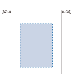 デニムライク巾着(M)-プリント必須商品（TR-1257）背面プリント範囲