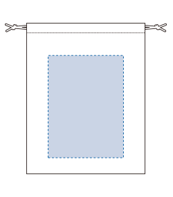 デニムライク巾着(M)-プリント必須商品（TR-1257）前面プリント範囲