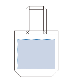 オーガニックコットンバッグ（Ｌ）（TR-1259）背面プリント範囲