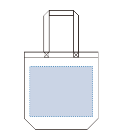 オーガニックコットンバッグ（Ｌ）（TR-1259）前面プリント範囲