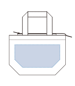 キャンバスベーシックファスナートート（S)（TR-1286）前面プリント範囲