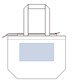 キャンバスベーシックファスナートート（M)（TR-1287）背面プリント範囲