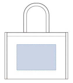 ジュートスクエアパイピングトート（L)（TR-1290）前面プリント範囲